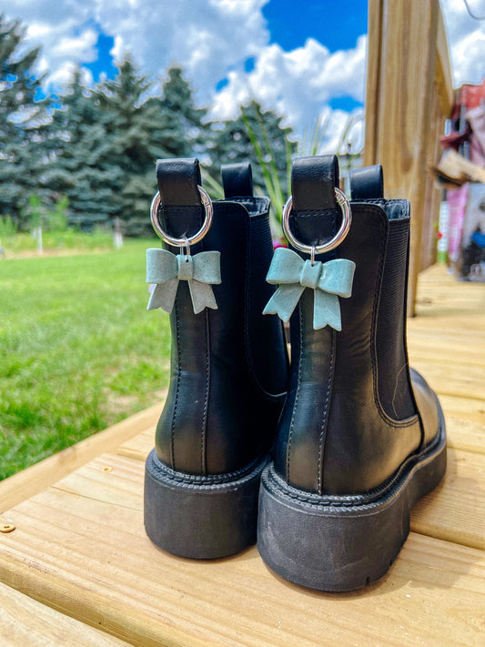 Teal Glitter Boot Charms