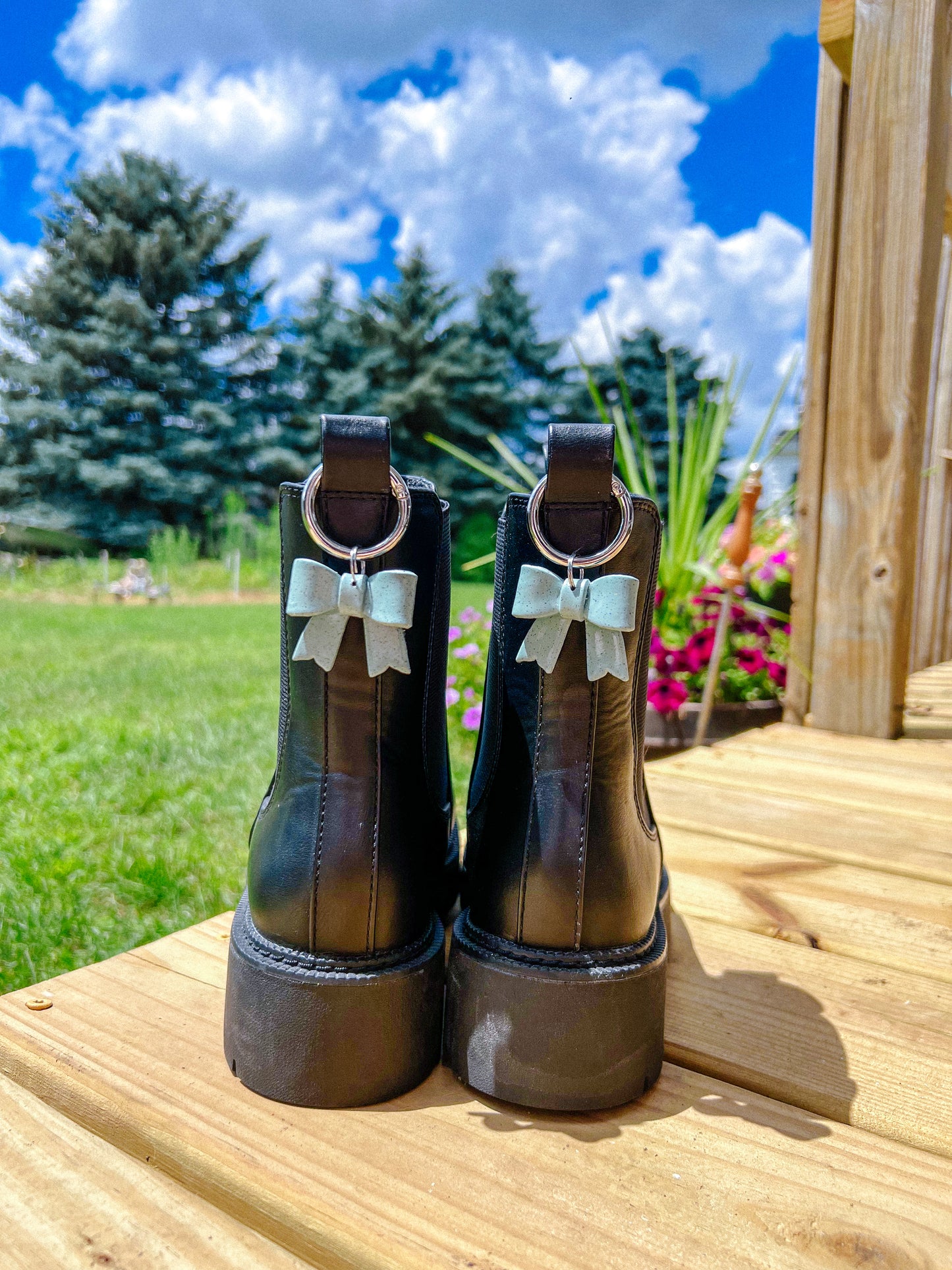 Teal Glitter Boot Charms