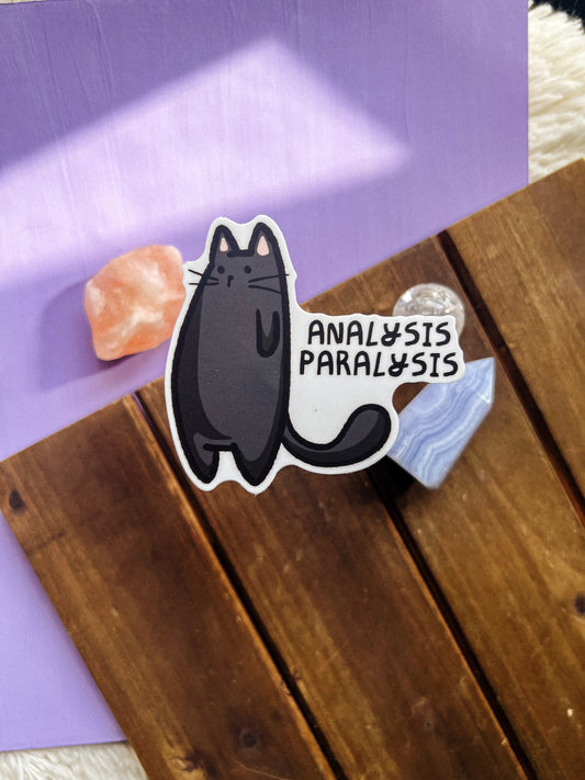 Analysis Paralysis Cat Sticker