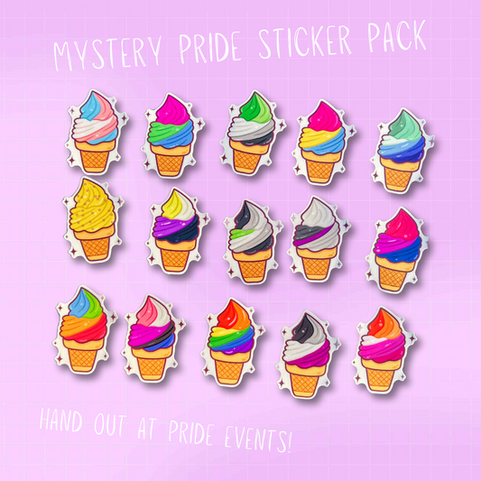 Pack of 10 Mystery PRIDE Flag Ice Cream Stickers