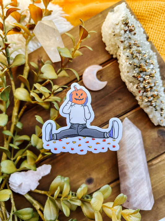 Fall Pumpkin Head Sticker