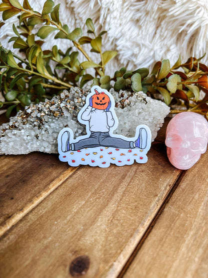 Fall Pumpkin Head Sticker